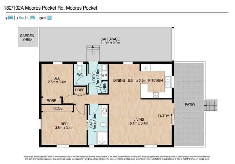 Floorplan of Homely retirement listing, 182/102A Moores Pocket Road, Moores Pocket QLD 4305