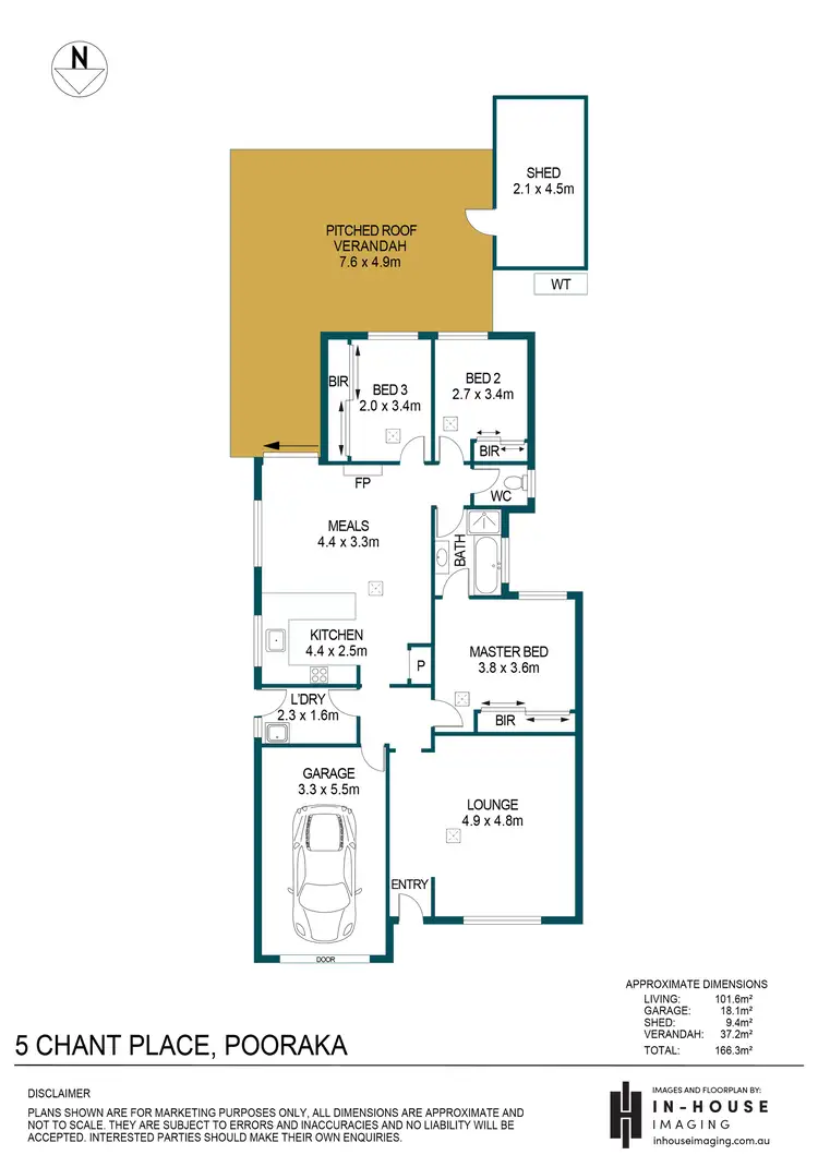 Floorplan of Homely house listing, 5 Chant Place, Pooraka SA 5095