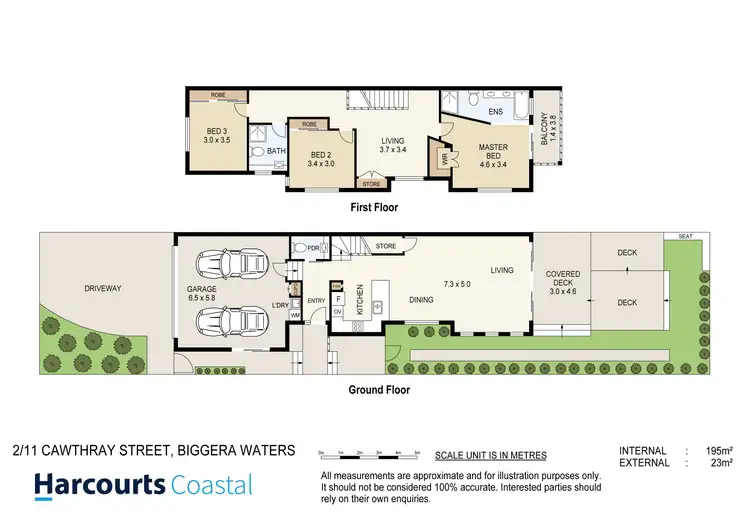 Floorplan of Homely townhouse listing, 2/11 Cawthray Street, Biggera Waters QLD 4216