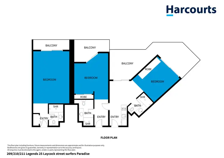 Floorplan of Homely apartment listing, 209, 210 & 211/25 Laycock Street, Surfers Paradise QLD 4217