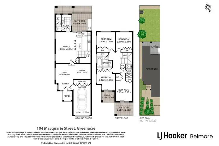 Floorplan of Homely semi-detached listing, 104 Macquarie Street, Greenacre NSW 2190