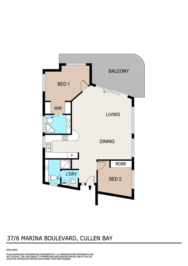 Floorplan of Homely unit listing, 37/6 Marina Boulevard, Cullen Bay NT 820