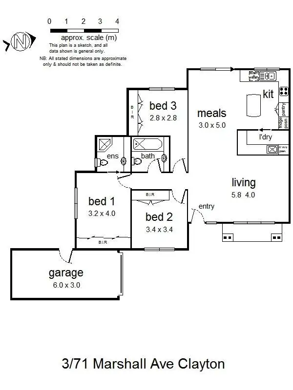 Floorplan of Homely unit listing, 3/71 Marshall Avenue, Clayton VIC 3168