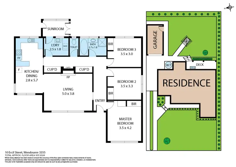 Floorplan of Homely house listing, 10 Ercil Street, Wendouree VIC 3355