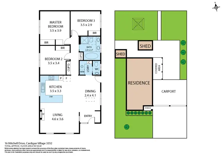 Floorplan of Homely house listing, 16 Mitchell Drive, Cardigan Village VIC 3352
