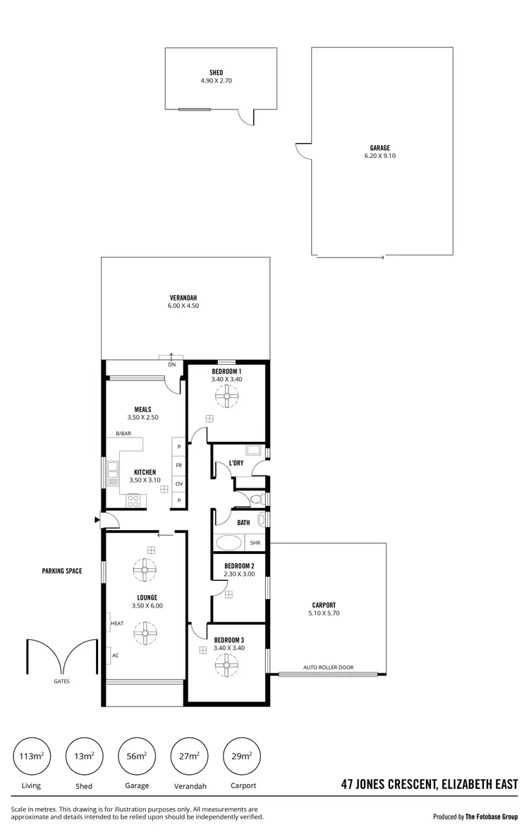 Floorplan of Homely house listing, 47 Jones Crescent, Elizabeth East SA 5112