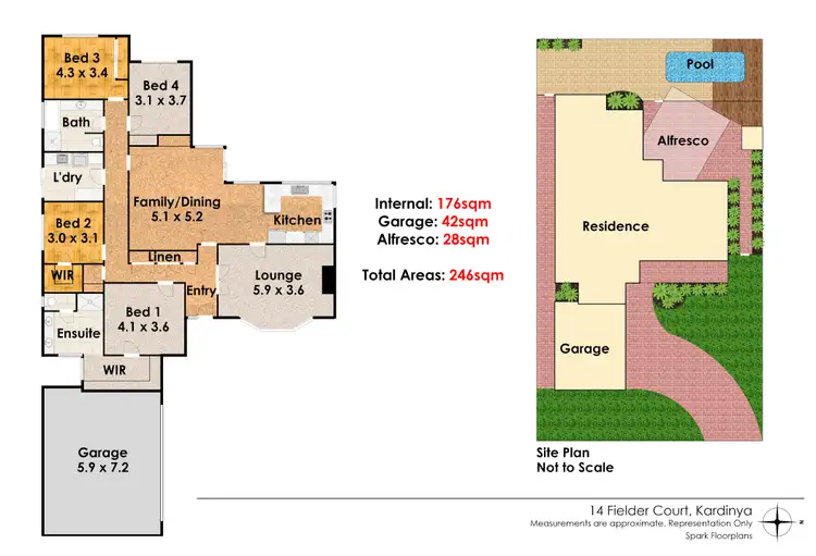 Floorplan of Homely house listing, 14 Fielder Court, Kardinya WA 6163
