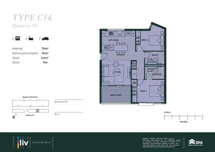 Floorplan of Homely apartment listing, 161/34 Quarry Street, Fremantle WA 6160