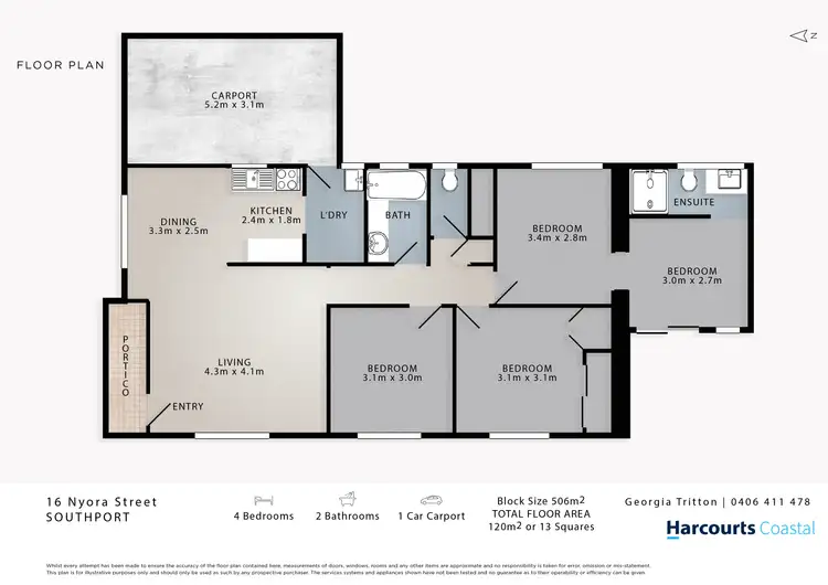 Floorplan of Homely house listing, 16 Nyora Street, Southport QLD 4215