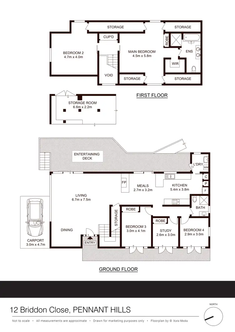 Floorplan of Homely house listing, 12 Briddon Close, Pennant Hills NSW 2120