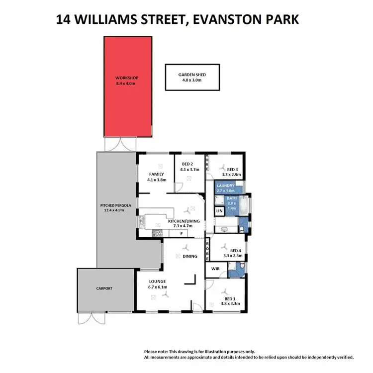 Floorplan of Homely house listing, 14 Williams Street, Evanston Park SA 5116