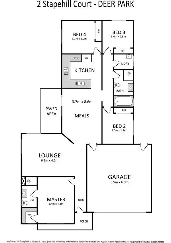 Floorplan of Homely house listing, 2 Stapehill Court, Deer Park VIC 3023