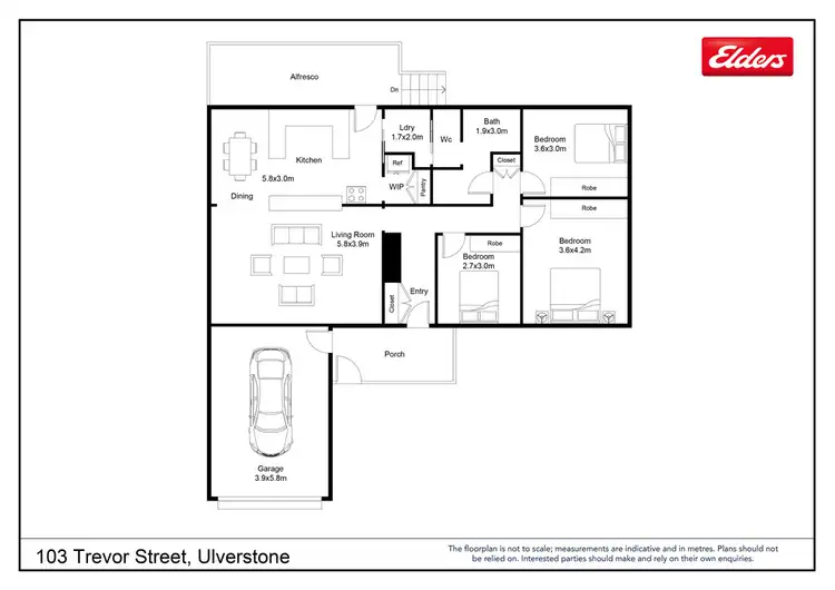 Floorplan of Homely house listing, 103 Trevor Street, Ulverstone TAS 7315