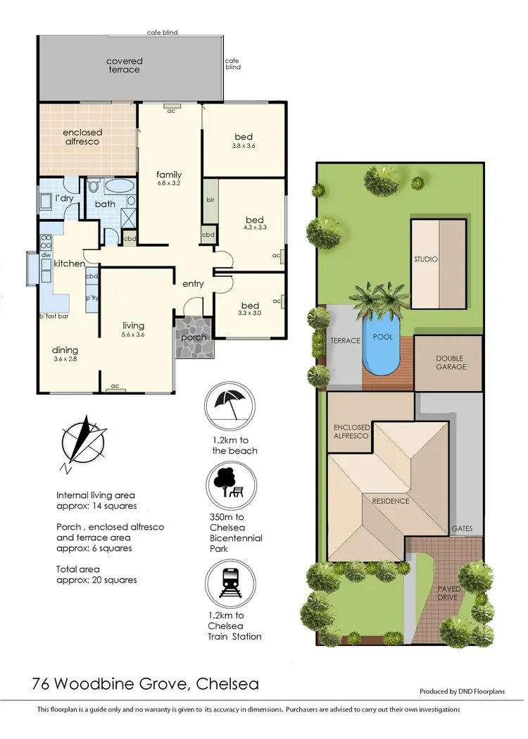 Floorplan of Homely house listing, 76 Woodbine Grove, Chelsea VIC 3196