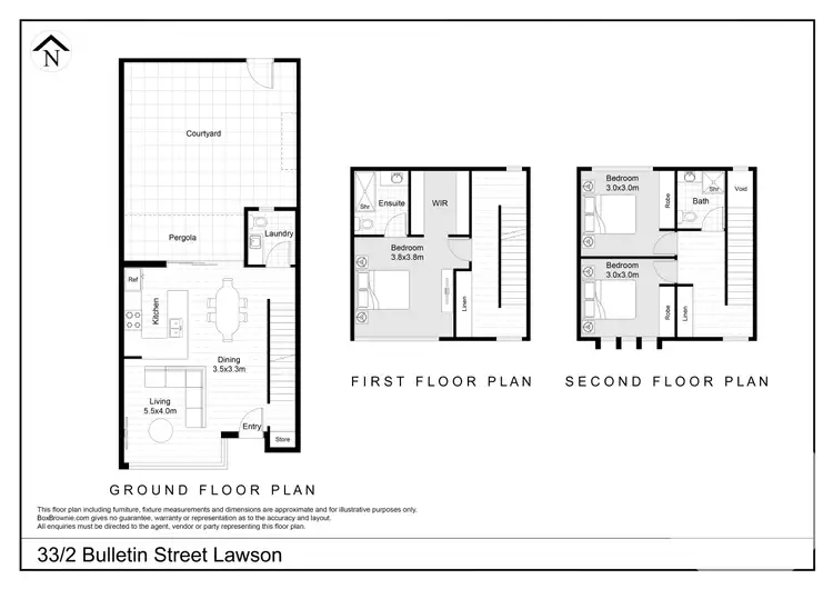 Floorplan of Homely townhouse listing, 33/2 Bulletin Street, Lawson ACT 2617