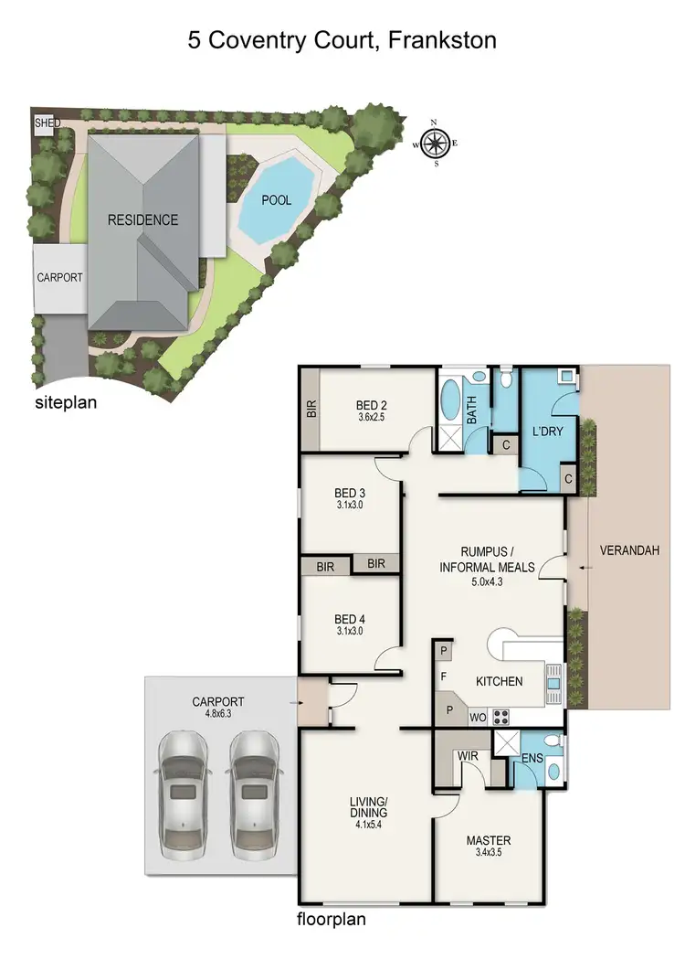 Floorplan of Homely house listing, 5 Coventry Court, Frankston VIC 3199