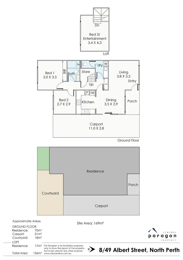 Floorplan of Homely townhouse listing, 8/49 Albert Street, North Perth WA 6006