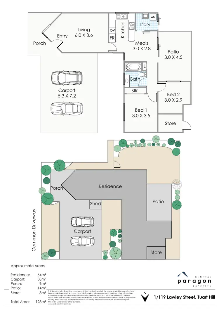 Floorplan of Homely villa listing, 1/119 Lawley Street, Tuart Hill WA 6060