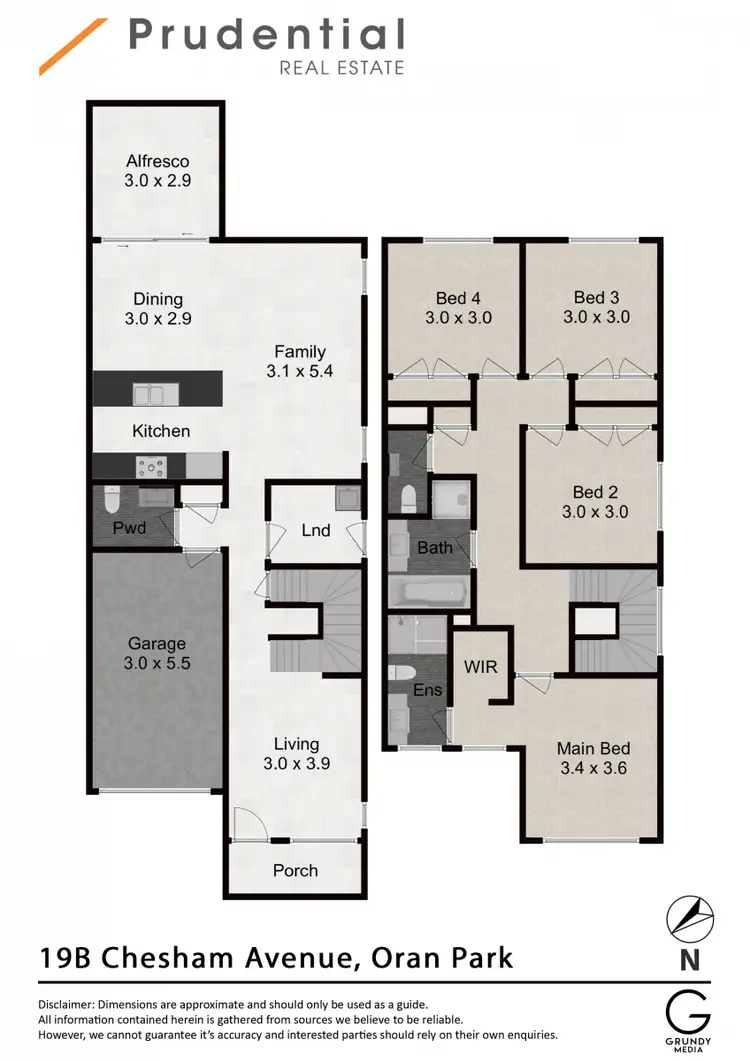 Floorplan of Homely semi-detached listing, 19B Chesham Avenue, Oran Park NSW 2570