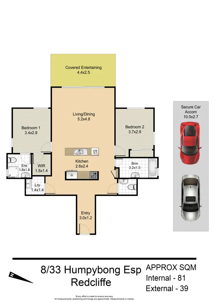 Floorplan of Homely unit listing, 8/33 Humpybong Esplanade, Redcliffe QLD 4020