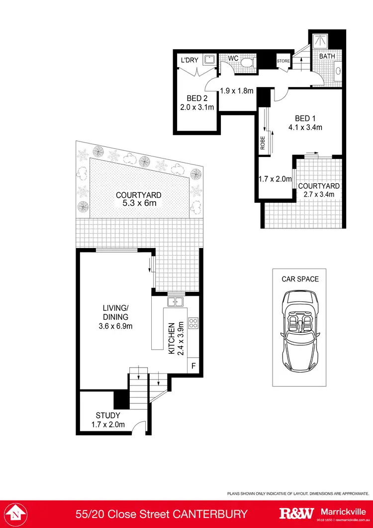 Floorplan of Homely apartment listing, 55/20 Close Street, Canterbury NSW 2193