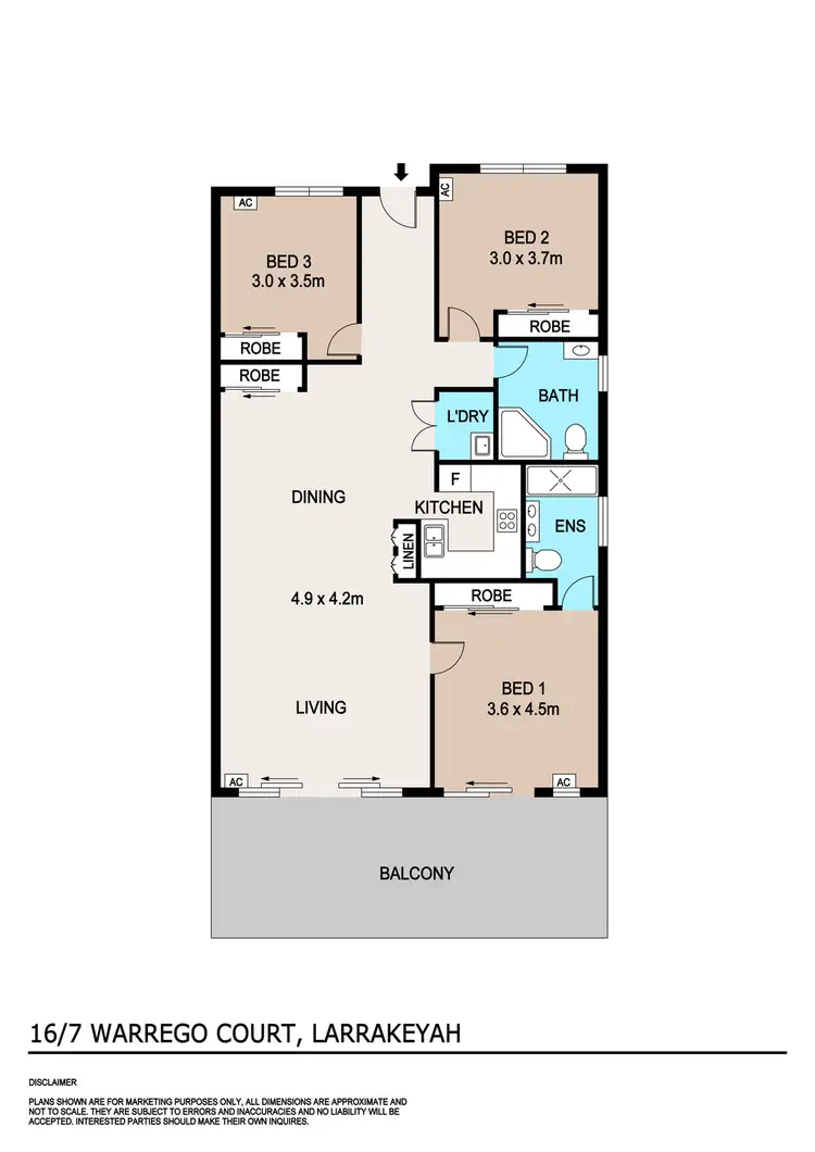 Floorplan of Homely unit listing, 16/7 Warrego Court, Larrakeyah NT 820