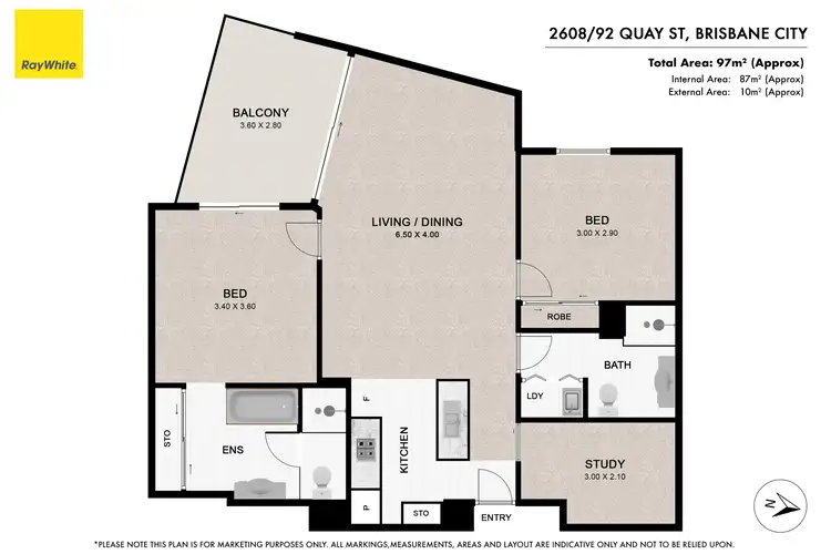 Floorplan of Homely apartment listing, 2608/92 Quay Street, Brisbane City QLD 4000
