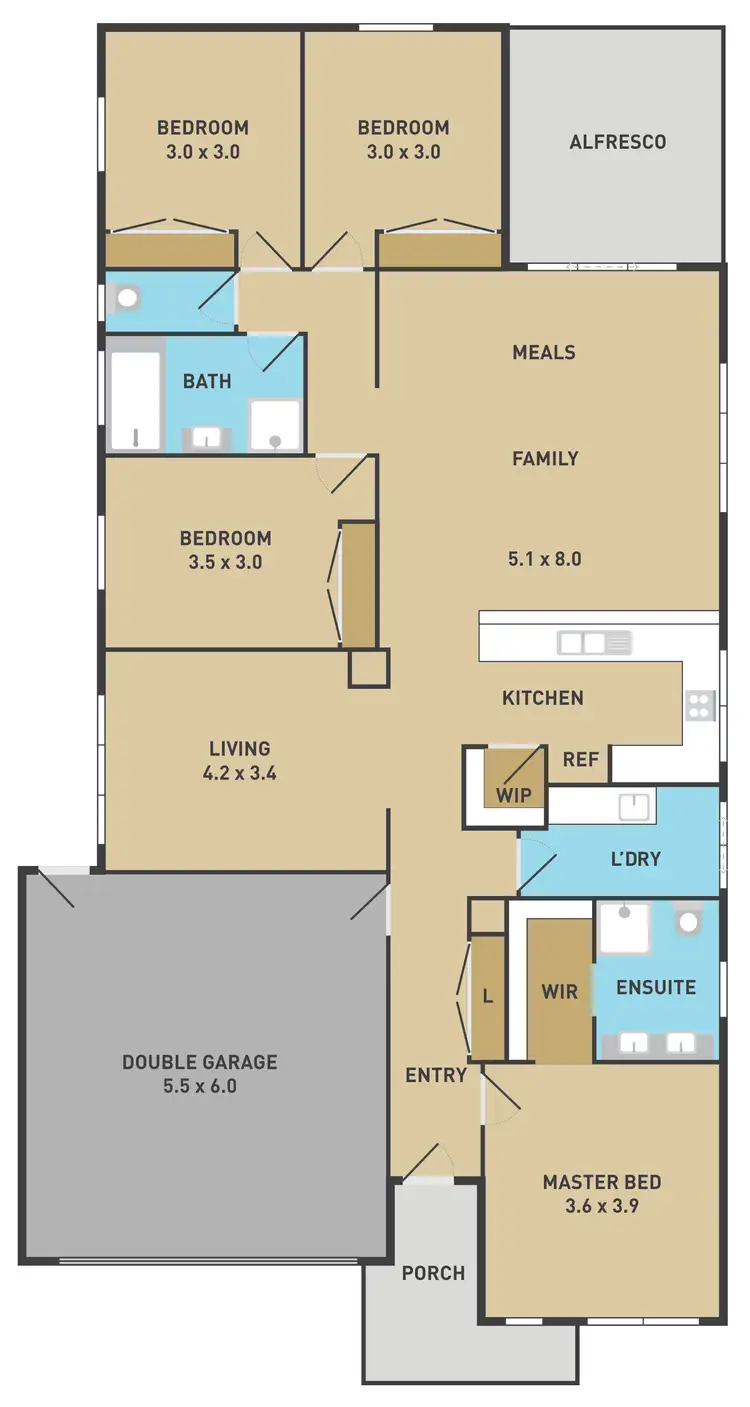 Floorplan of Homely house listing, 16 Kidd st, Deanside VIC 3336