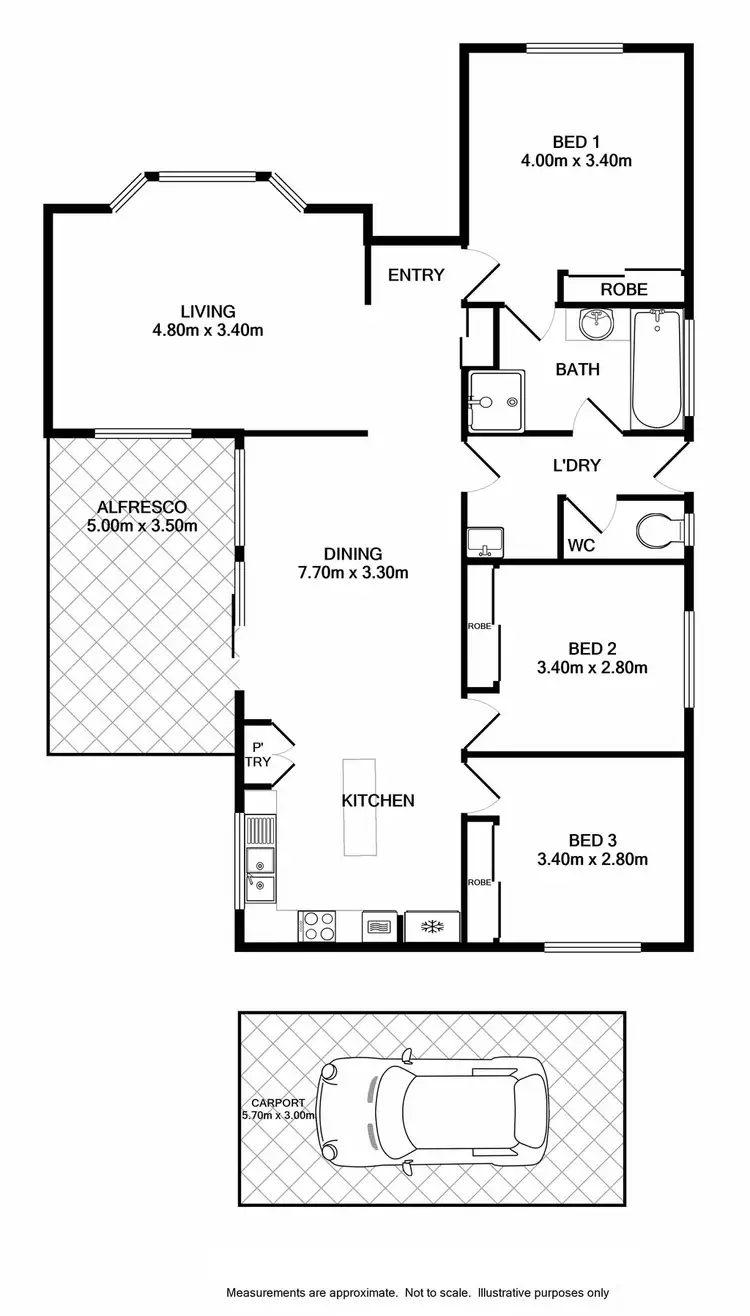 Floorplan of Homely house listing, 34 Azure Drive, Wodonga VIC 3690