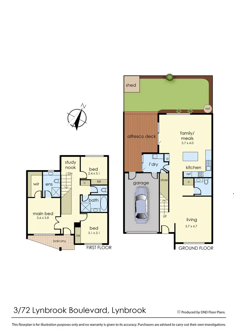 Floorplan of Homely townhouse listing, 3/72 Lynbrook Boulevard, Lynbrook VIC 3975