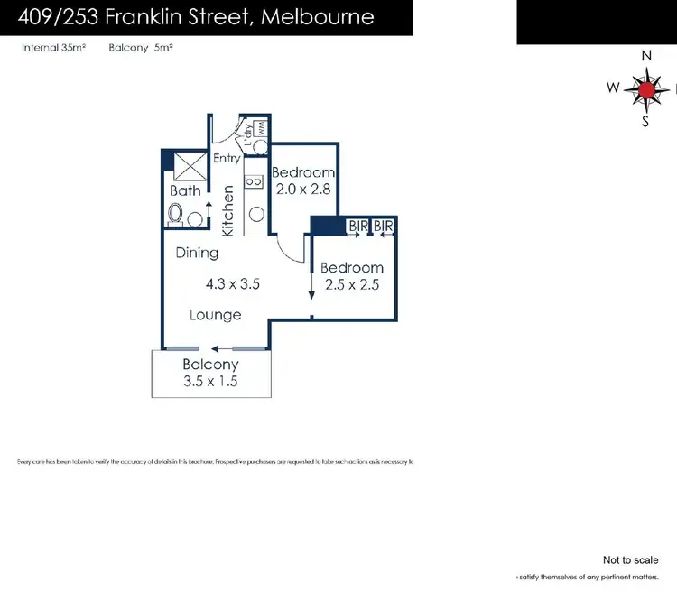 Floorplan of Homely apartment listing, 409/253 Franklin Street, Melbourne VIC 3000