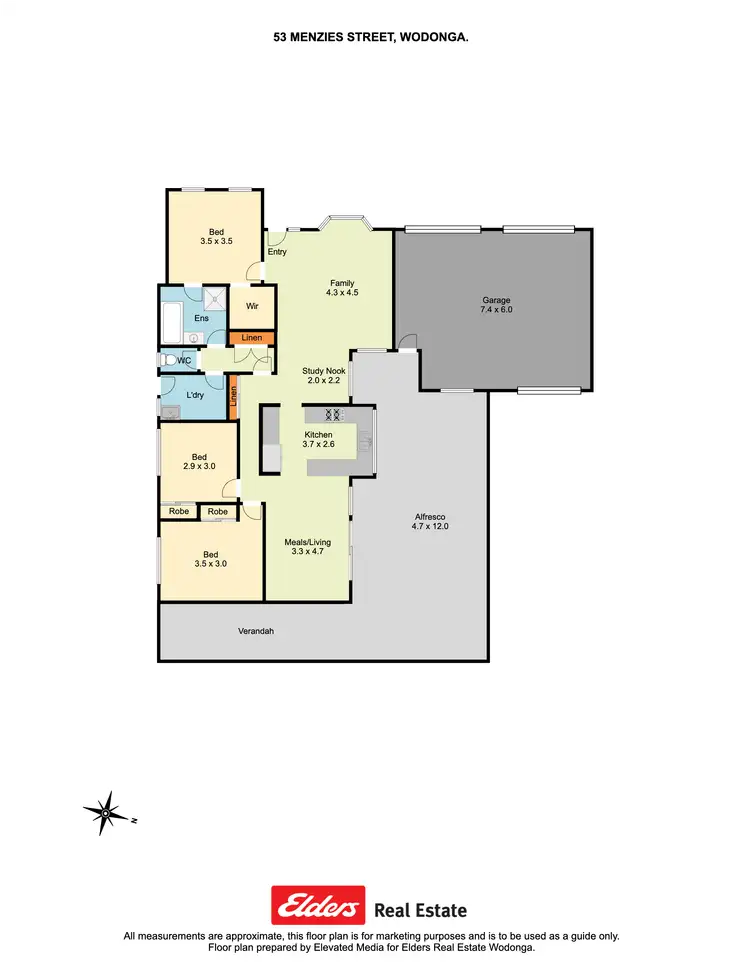 Floorplan of Homely house listing, 53 Menzies Street, Wodonga VIC 3690
