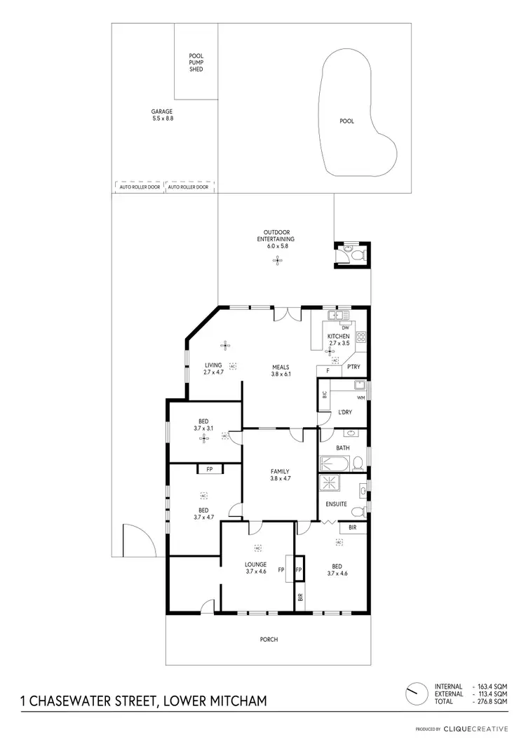 Floorplan of Homely house listing, 1 Chasewater Street, Lower Mitcham SA 5062