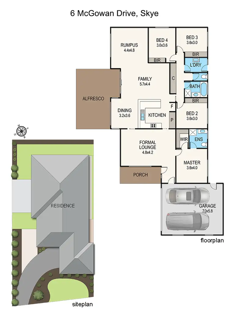 Floorplan of Homely house listing, 6 McGowan Drive, Skye VIC 3977