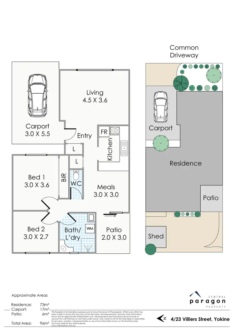 Floorplan of Homely villa listing, 4/23 Villiers St, Yokine WA 6060