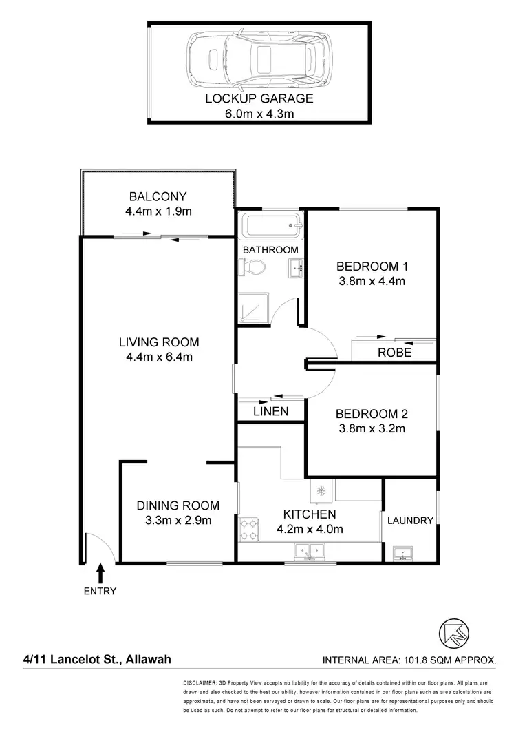 Floorplan of Homely unit listing, 4/11 Lancelot Street, Allawah NSW 2218