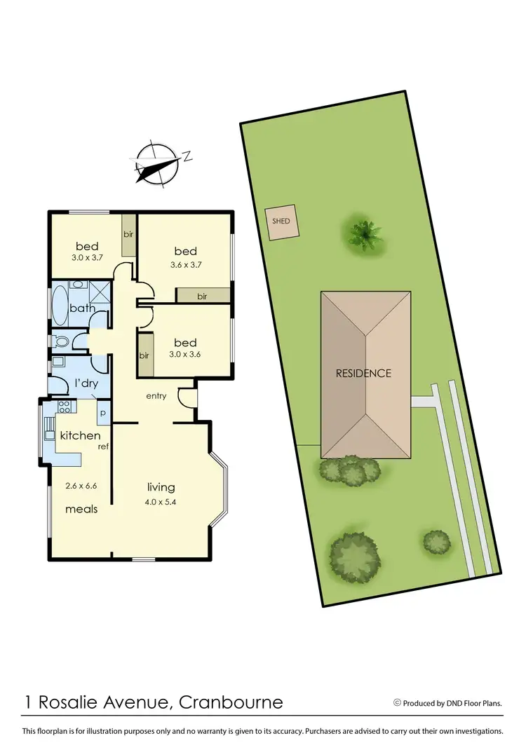 Floorplan of Homely house listing, 1 Rosalie Avenue, Cranbourne VIC 3977