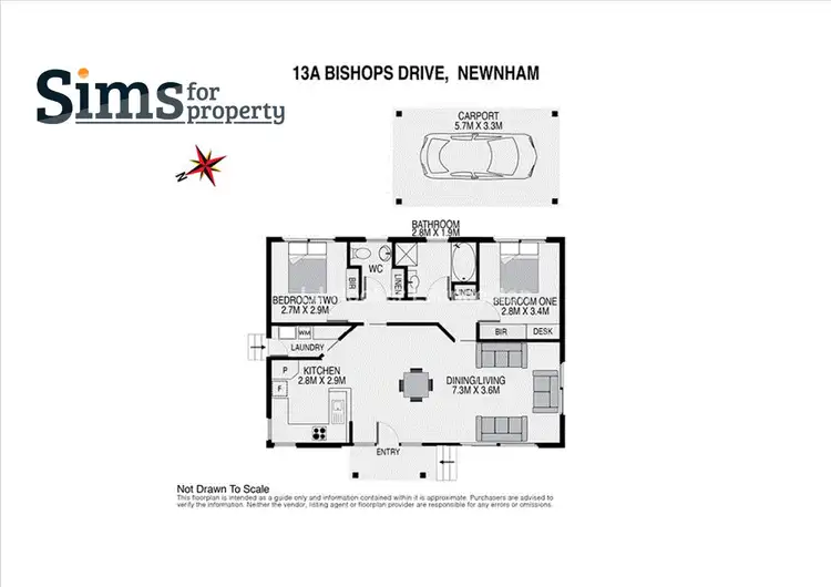 Floorplan of Homely unit listing, 1/13 Bishops Drive, Newnham TAS 7248