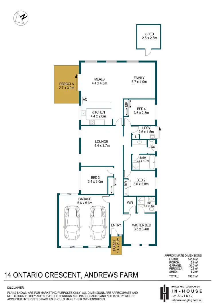 Floorplan of Homely house listing, 14 Ontario Crescent, Andrews Farm SA 5114