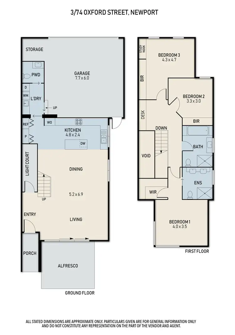 Floorplan of Homely townhouse listing, 2/74 Oxford Street, Newport VIC 3015