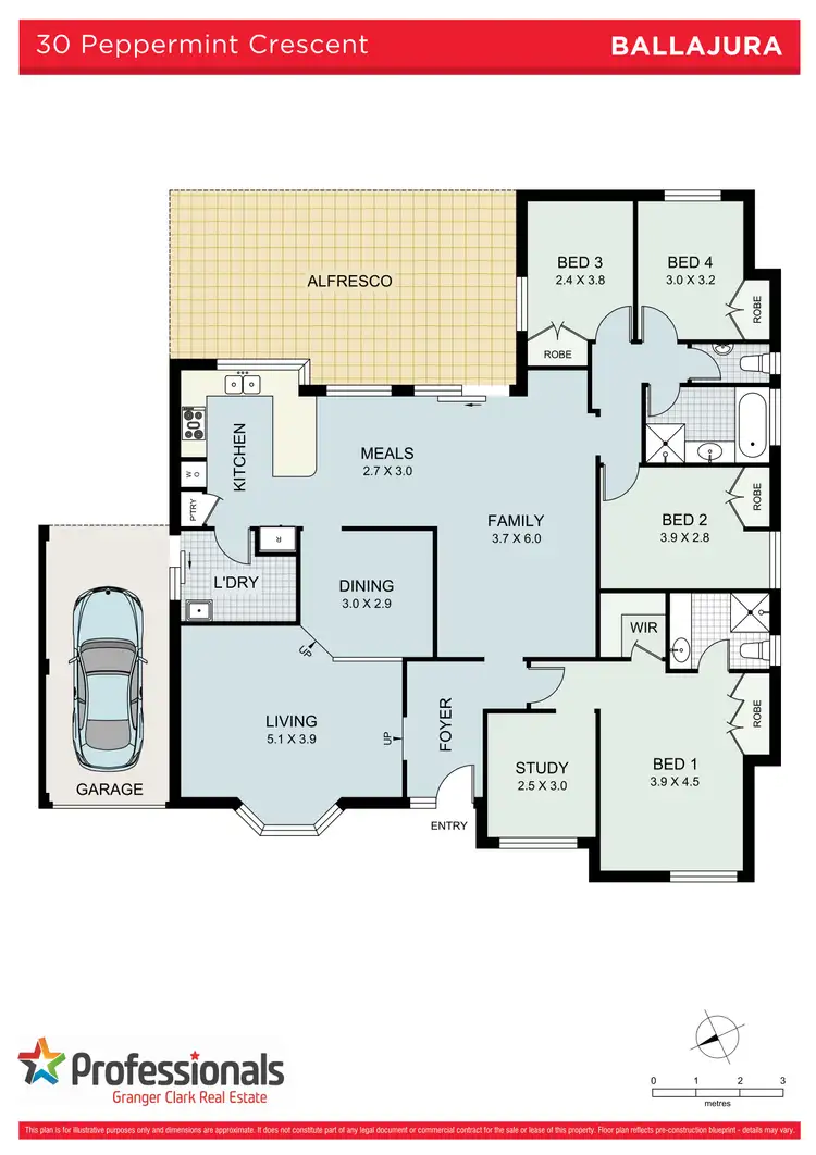 Floorplan of Homely house listing, 30 Peppermint Crescent, Ballajura WA 6066