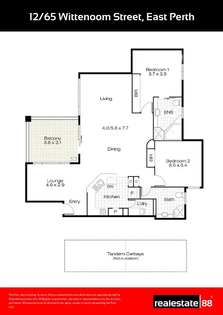 Floorplan of Homely apartment listing, 12/65 Wittenoom Street, East Perth WA 6004