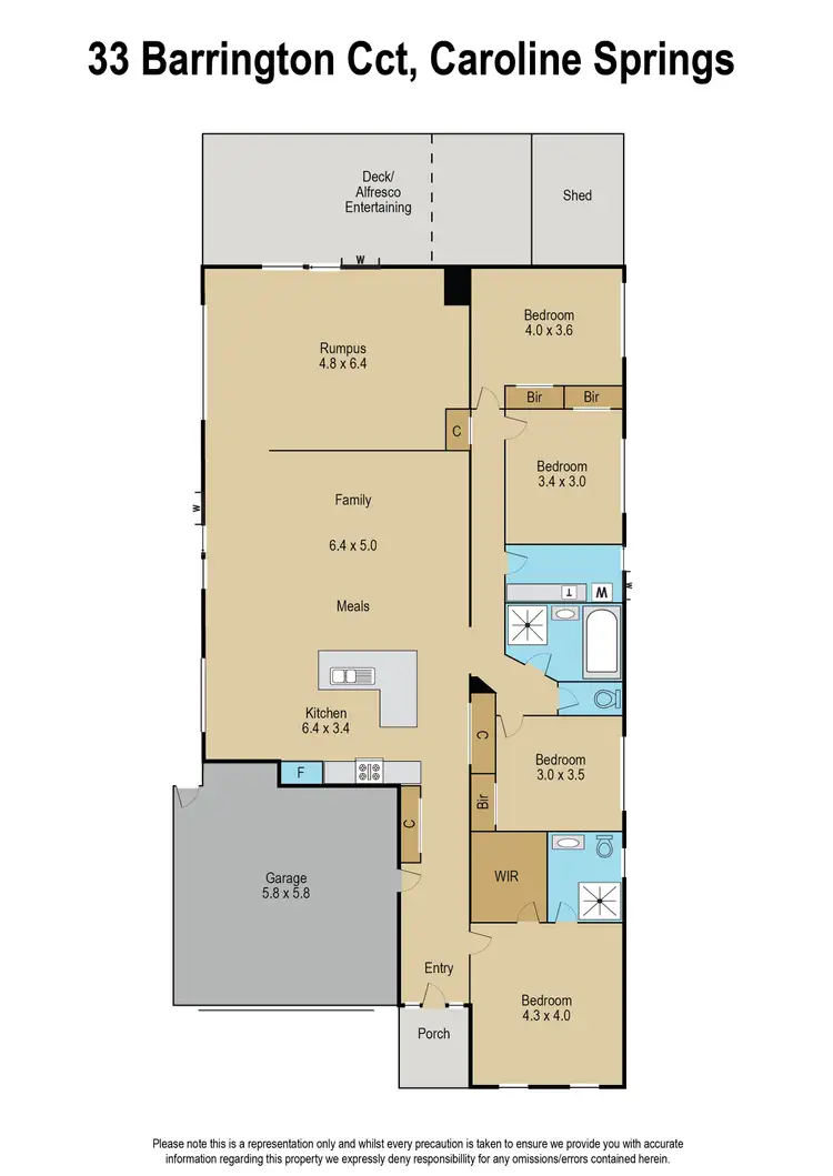 Floorplan of Homely house listing, 33 Barrington Circuit, Caroline Springs VIC 3023