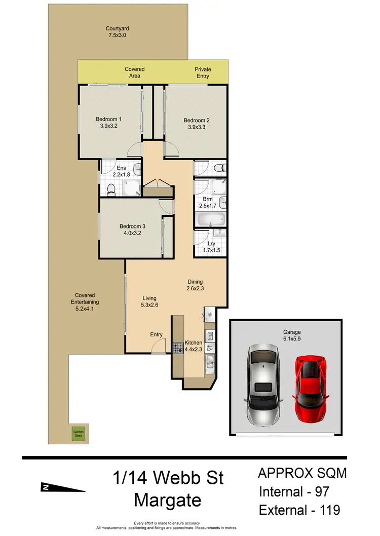 Floorplan of Homely apartment listing, 1/14 Webb Street, Margate QLD 4019