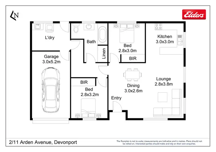 Floorplan of Homely unit listing, 2/11 Arden Avenue, Devonport TAS 7310