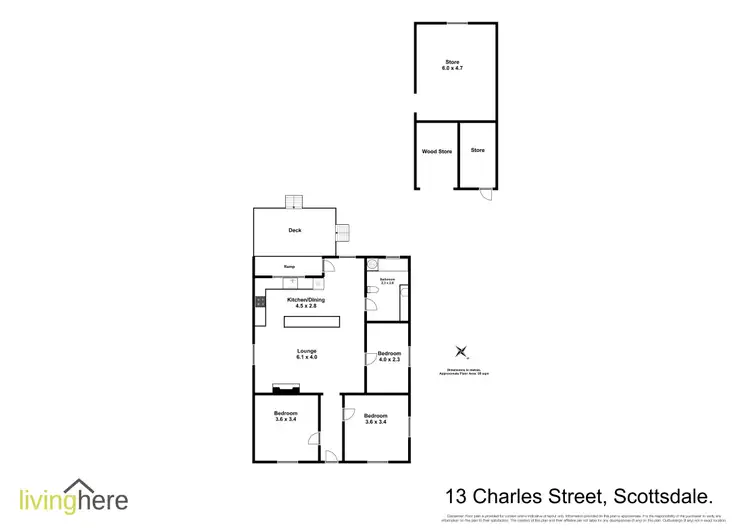 Floorplan of Homely house listing, 13 Charles Street, Scottsdale TAS 7260