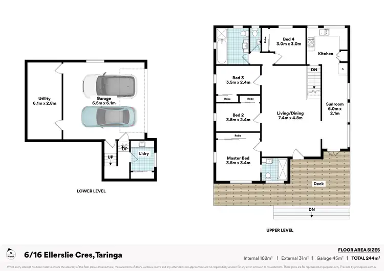 Floorplan of Homely townhouse listing, 6/16 Ellerslie Crescent, Taringa QLD 4068