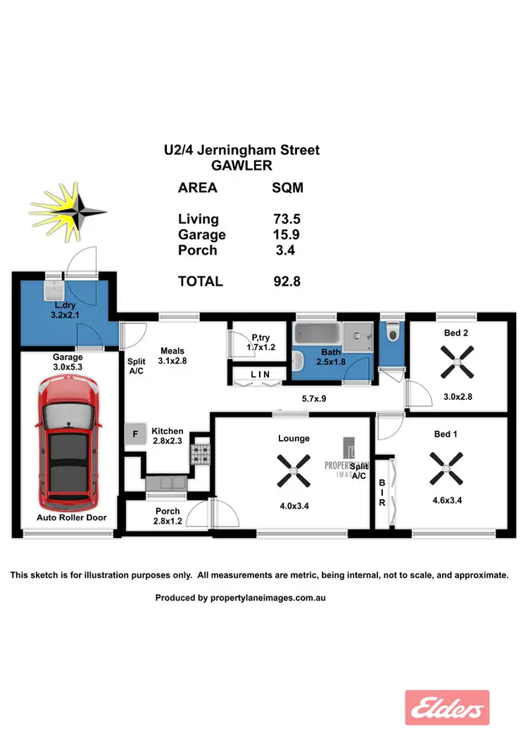 Floorplan of Homely unit listing, Unit 2, 4 Jerningham Street, Gawler SA 5118