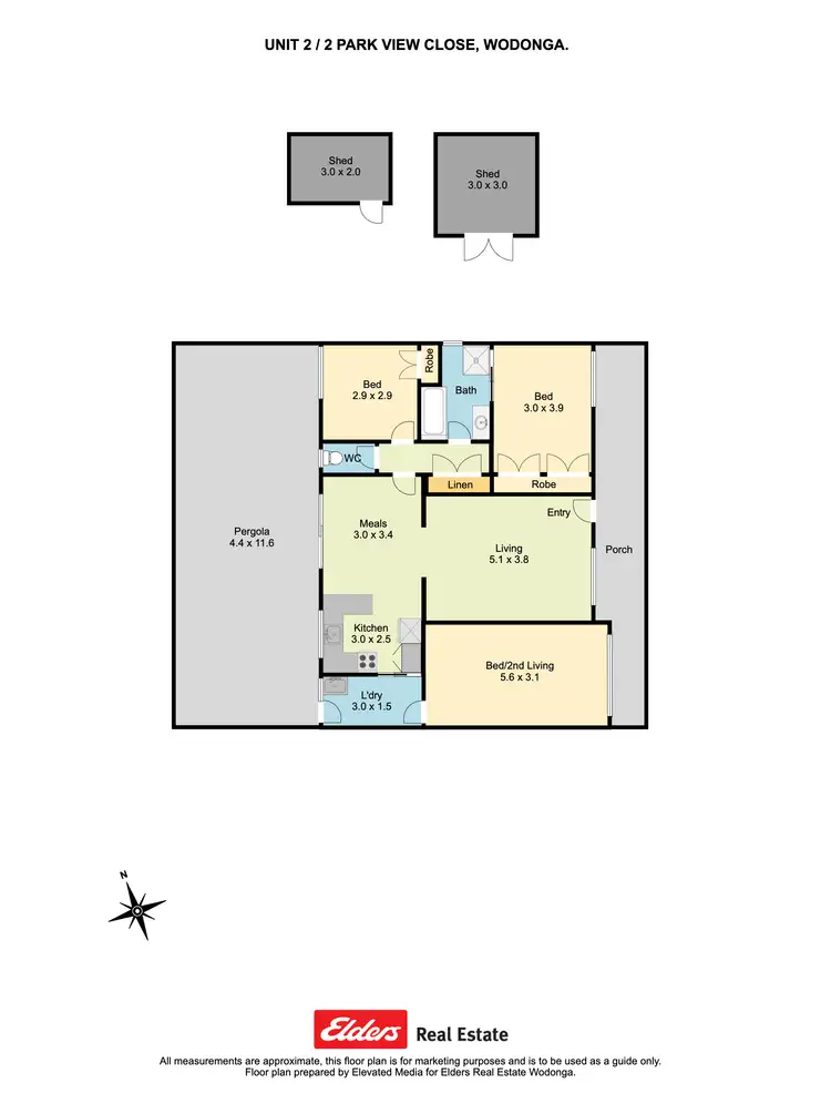 Floorplan of Homely unit listing, 2/2 Parkview Close, Wodonga VIC 3690