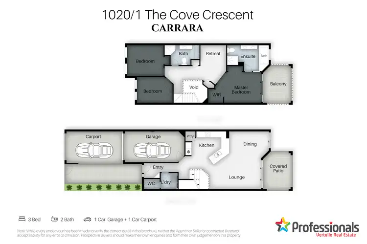Floorplan of Homely townhouse listing, 1020/1 The Cove Crescent, Carrara QLD 4211
